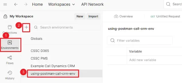 Postman新建Environment