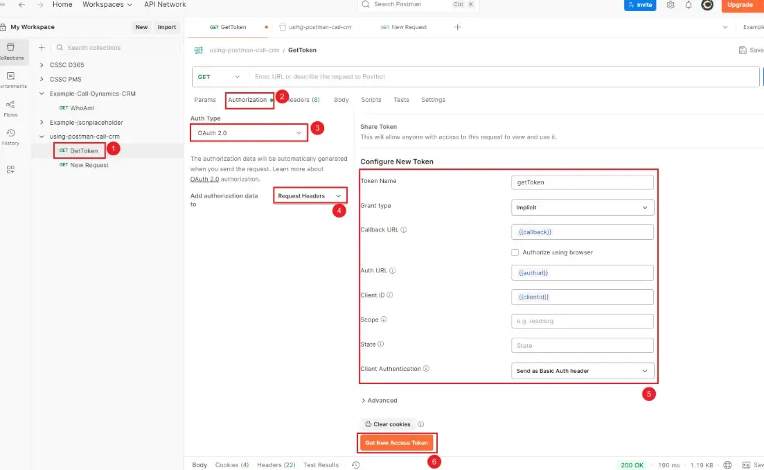 Postman为请求配置获取Token信息