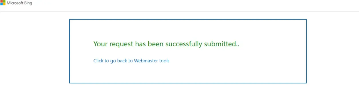 Your request has been successfully submitted