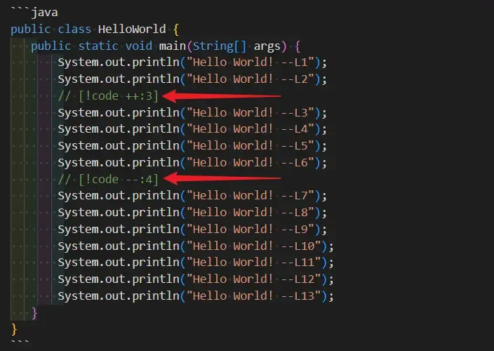 代码差异高亮（多行）