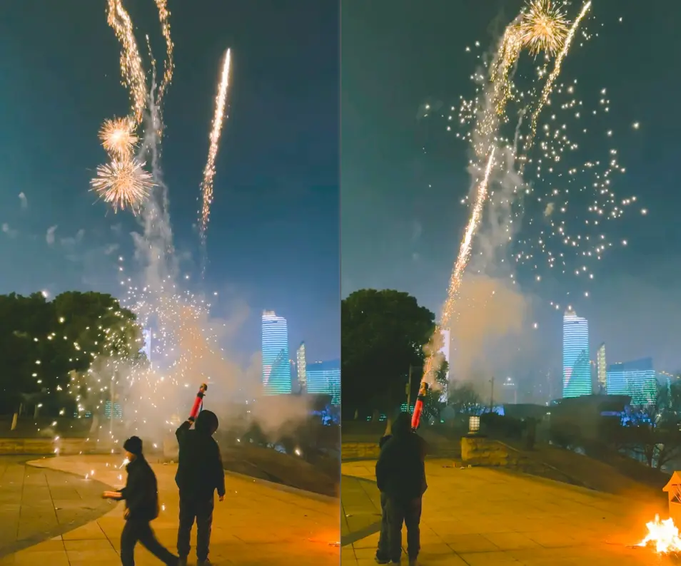 湘江边放烟花